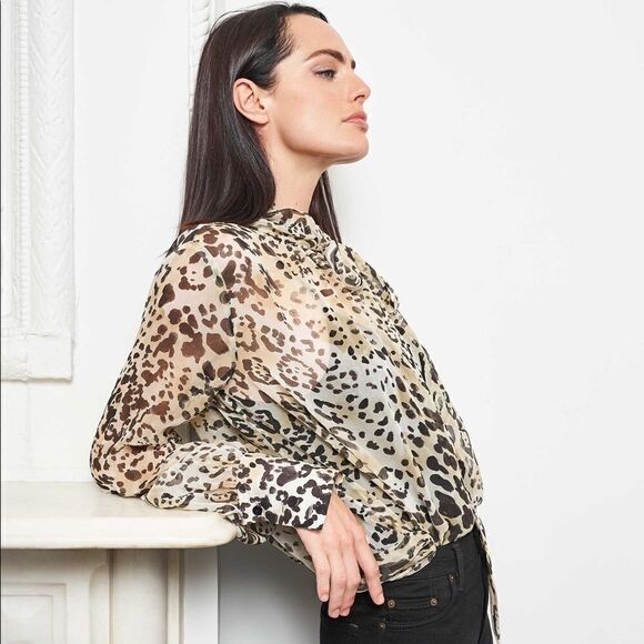 La Ligne Animal Print Blouse - Picture 1 of 16